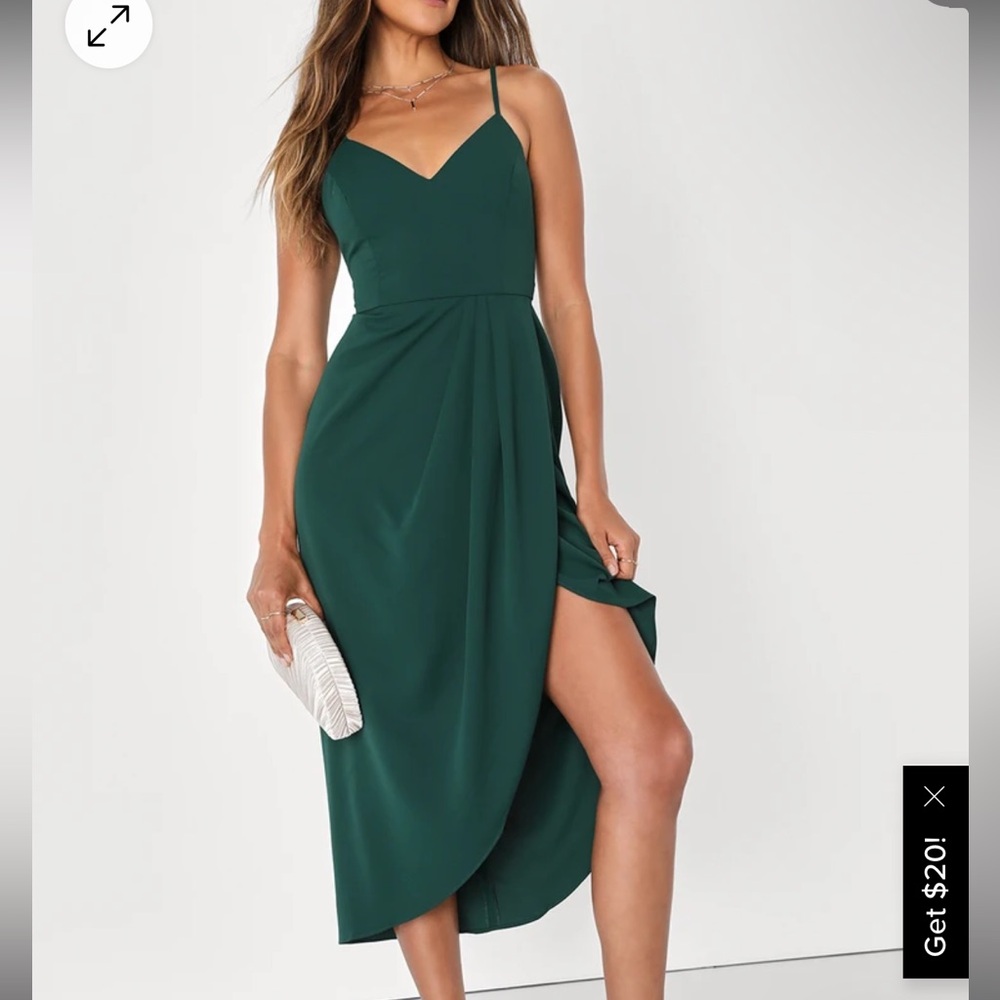 Lulus Reinette Dark Green Midi Dress